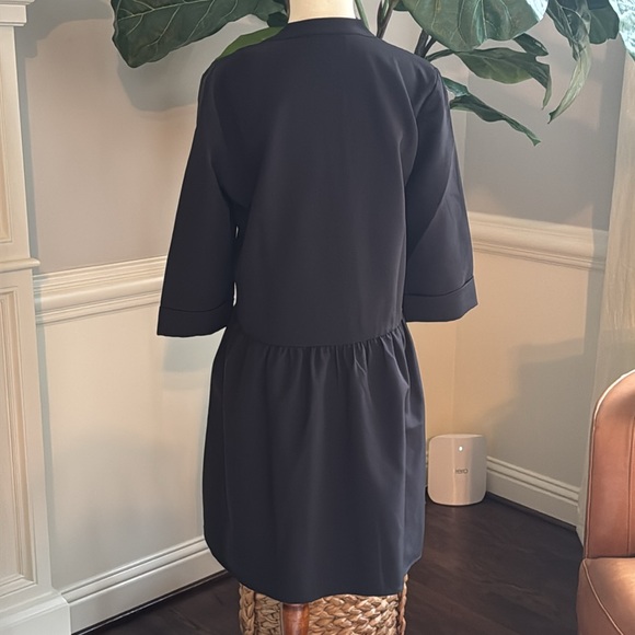 Tuckernuck Royal Black Crepe Shirt Dress - Picture 11 of 12